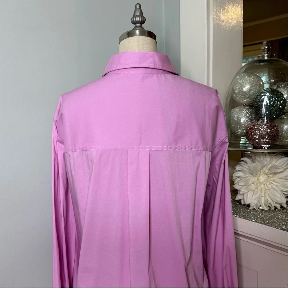 Lululemon Cotton Blend Poplin Button Down Shirt Vitapink Size Large NWT
